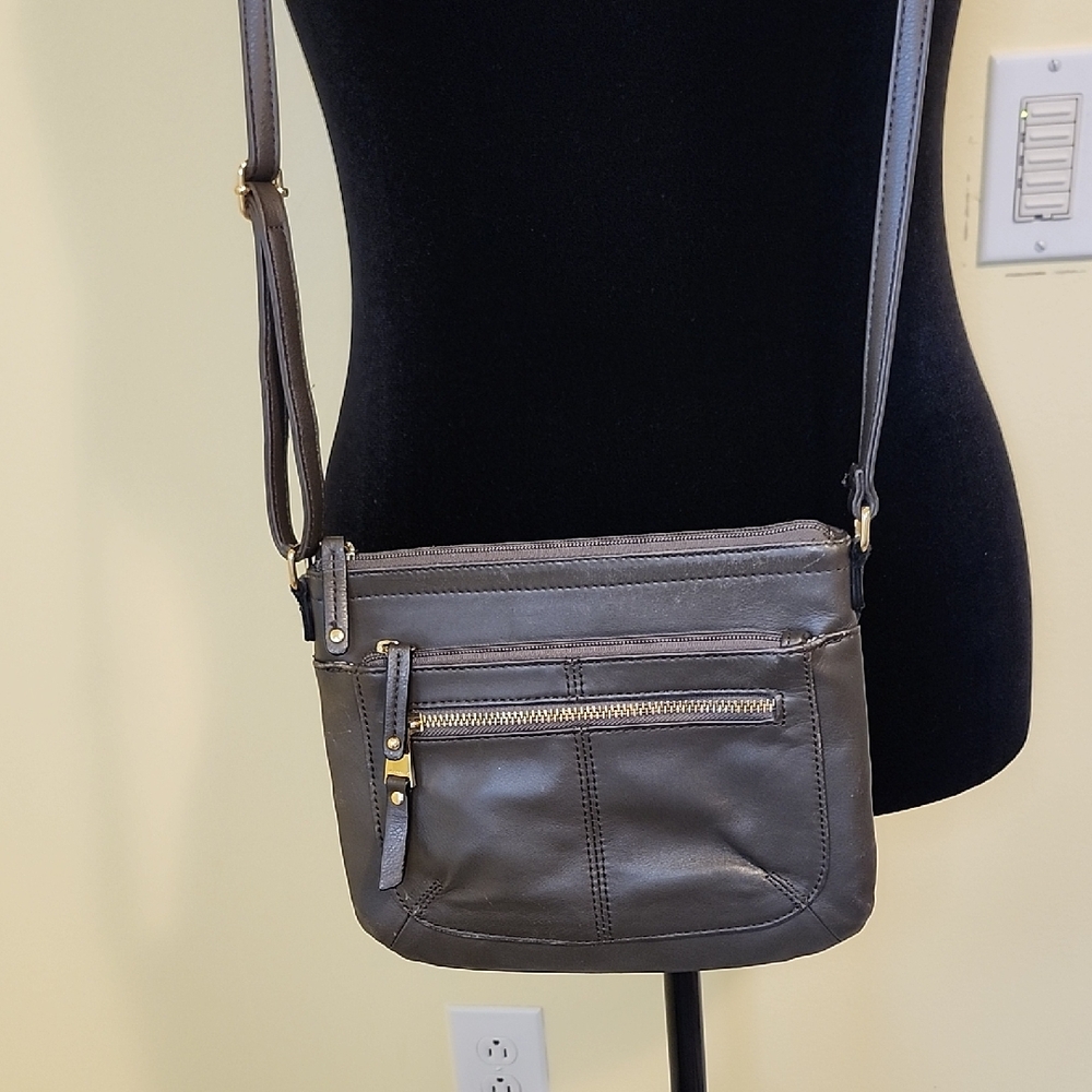 Tignanello Brown Leather Crossbody Bag